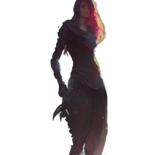 dress, staff, creature, sword transparent PNG cut-out