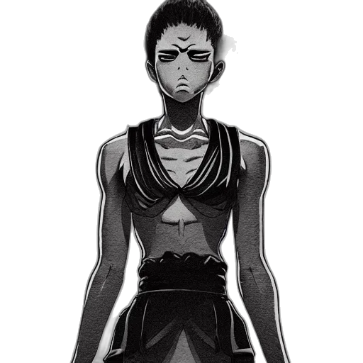 mask, dress, creature, staff transparent PNG cut-out