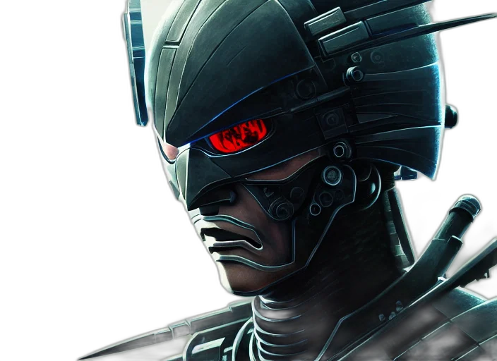 robot, face, mask, cyberpunk transparent PNG cut-out