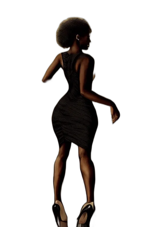 dress, staff, hair, 3d render transparent PNG cut-out