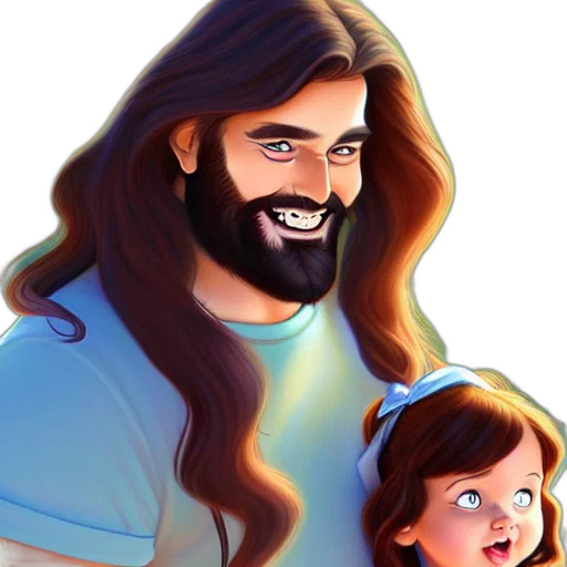 hair, face, cartoon, photorealistic transparent PNG cut-out