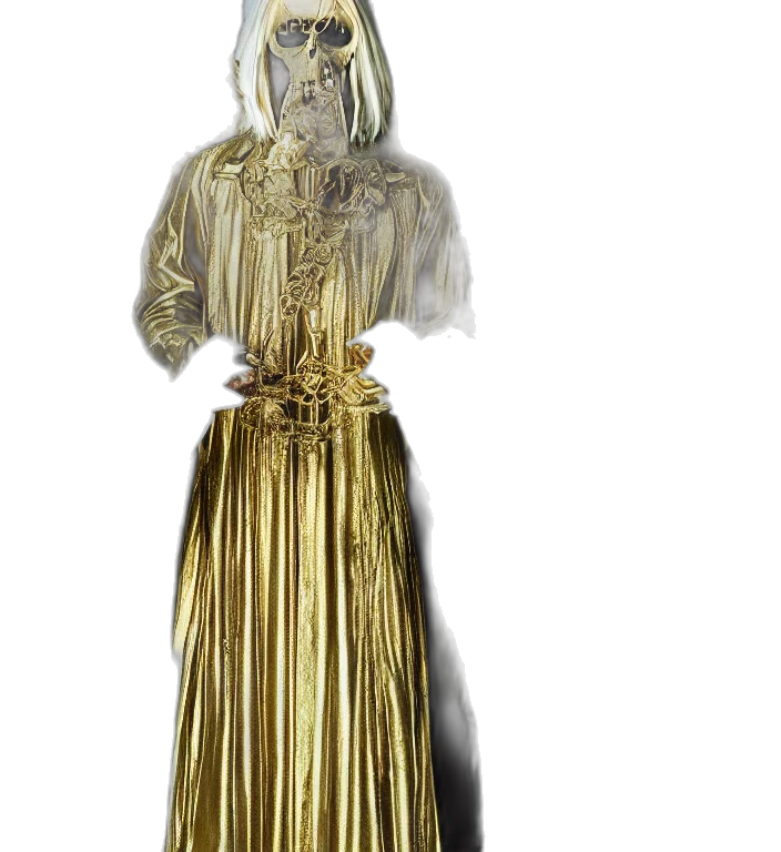 dress, jewelry, staff, 3d render transparent PNG cut-out