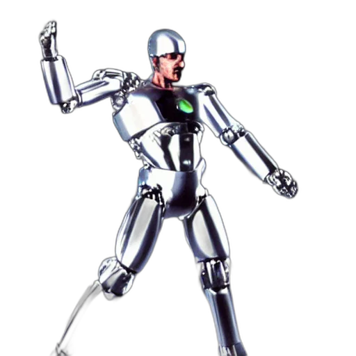 robot, staff, concept art, 3d render transparent PNG cut-out