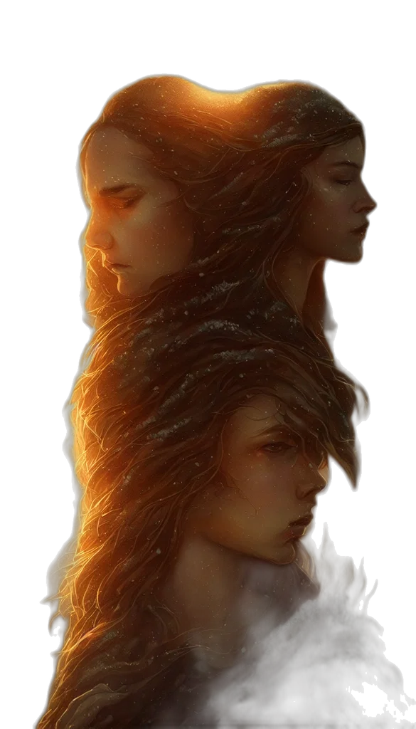 hair, face, crown, concept art transparent PNG cut-out