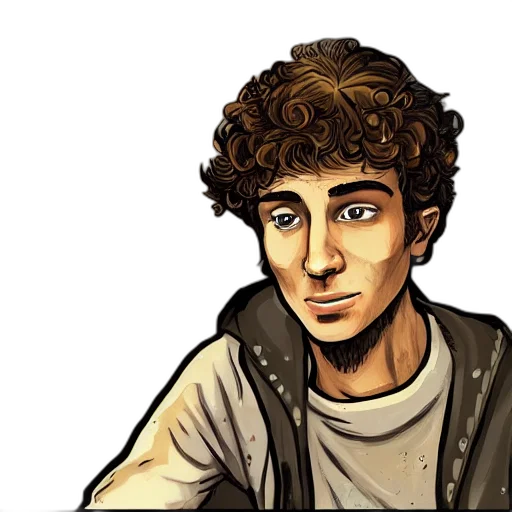 face, cartoon, comic book art, pixel art transparent PNG cut-out