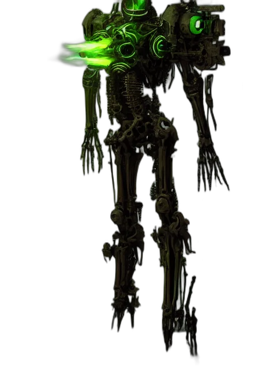 robot, staff, weapon, creature transparent PNG cut-out