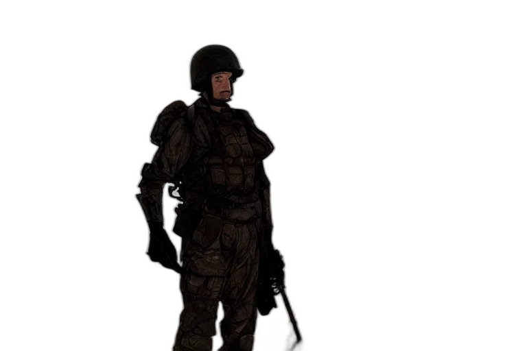 staff, weapon, jacket, robot transparent PNG cut-out