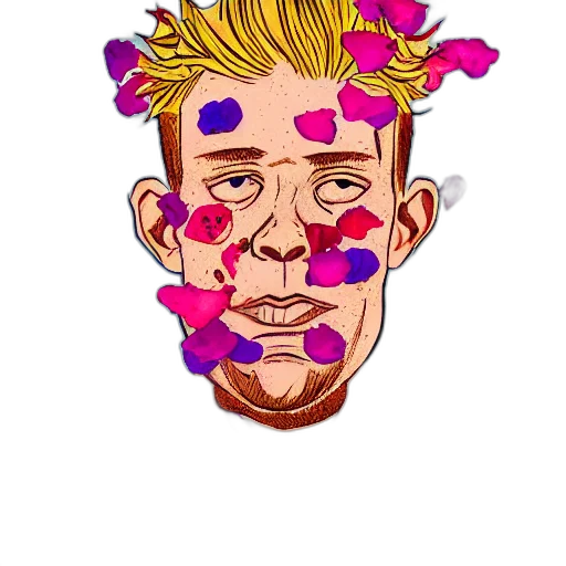 face, mask, flower, cartoon transparent PNG cut-out