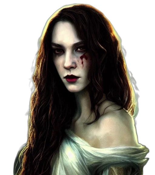 face, dress, fantasy art, photorealistic transparent PNG cut-out