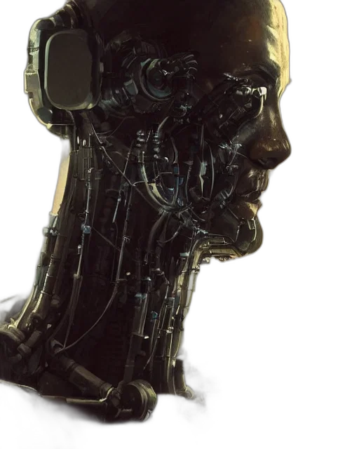 robot, face, mask, crown transparent PNG cut-out