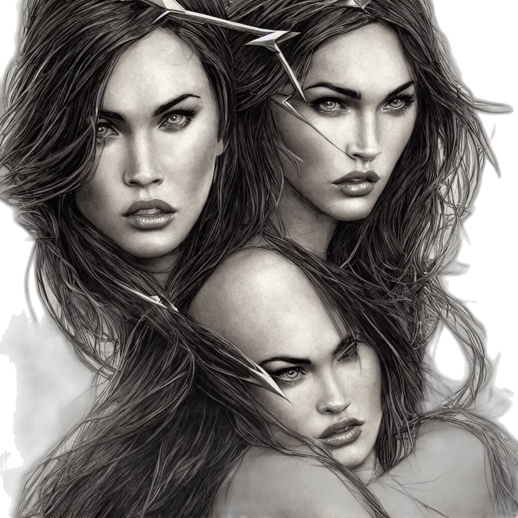 hair, fantasy art, comic book art, photorealistic transparent PNG cut-out