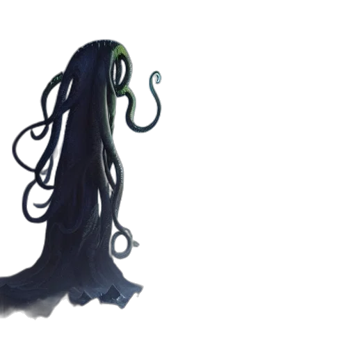 hair, staff, dress, creature transparent PNG cut-out
