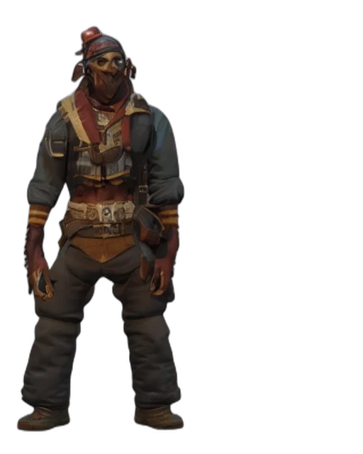 staff, jacket, weapon, mask transparent PNG cut-out