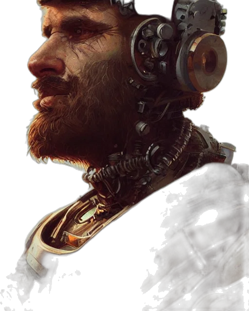 face, staff, crown, robot transparent PNG cut-out
