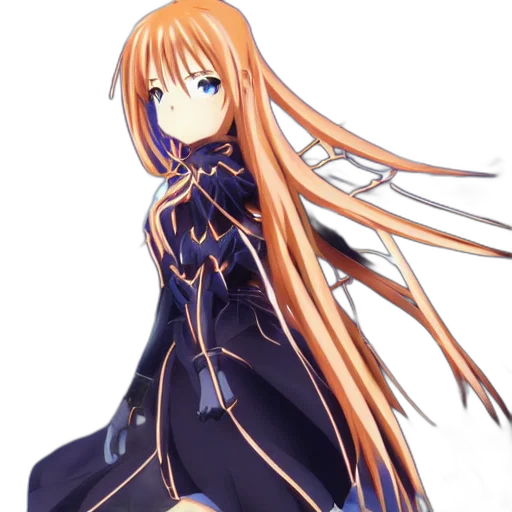 dress, staff, sword, hair transparent PNG cut-out