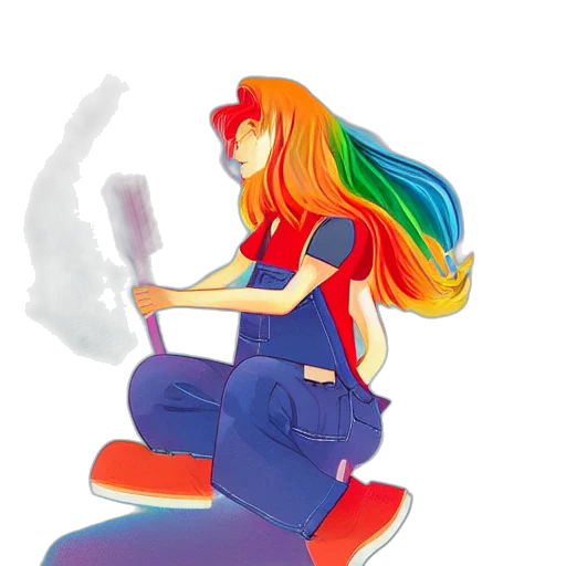 hair, concept art, watercolor, cartoon transparent PNG cut-out