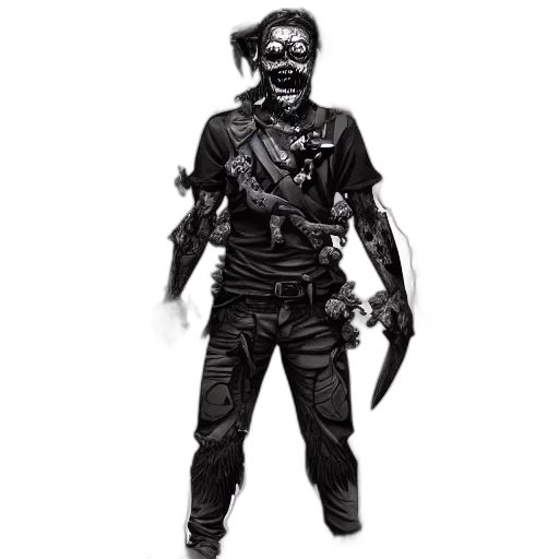 mask, staff, weapon, jacket transparent PNG cut-out
