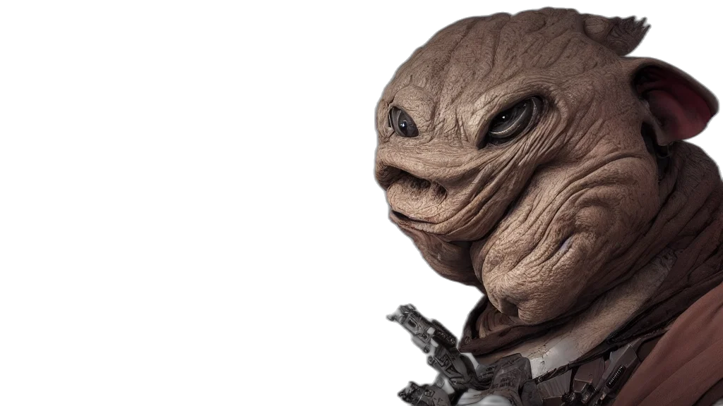 creature, face, mask, 3d render transparent PNG cut-out