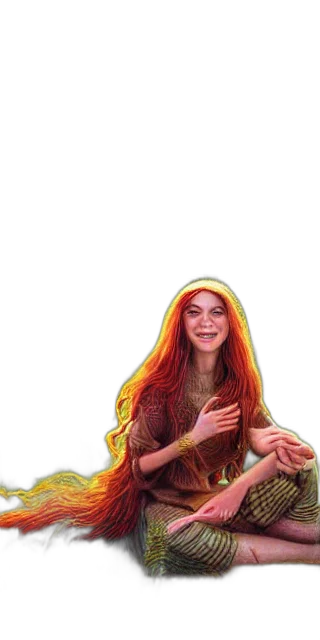 dress, hair, creature, fantasy art transparent PNG cut-out