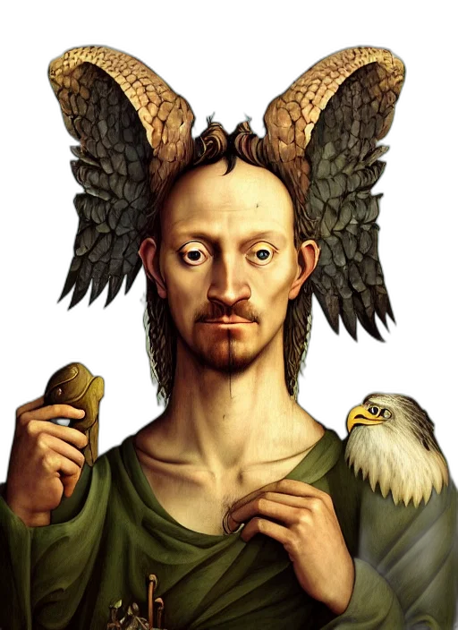 face, staff, fantasy art, photorealistic transparent PNG cut-out