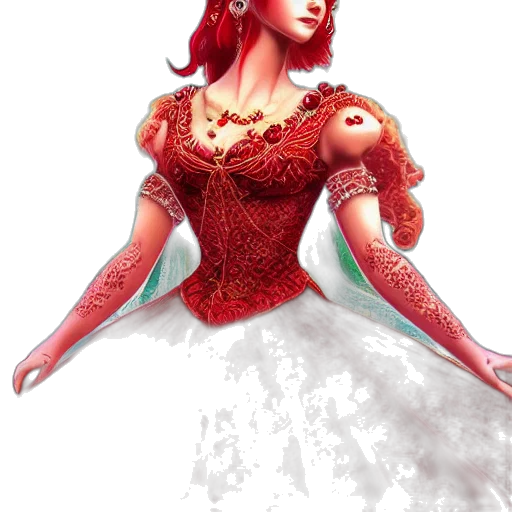 dress, crown, 3d render, concept art transparent PNG cut-out