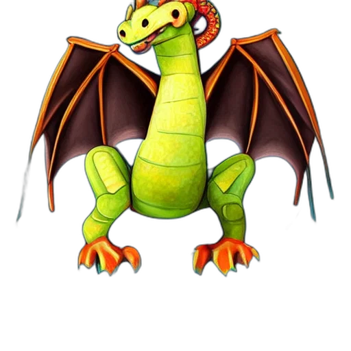 dragon, animal, creature, staff transparent PNG cut-out