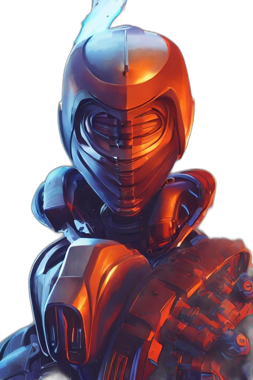 robot, face, mask, jacket transparent PNG cut-out