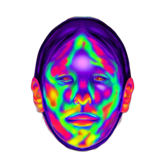 face, mask, creature, vaporwave transparent PNG cut-out