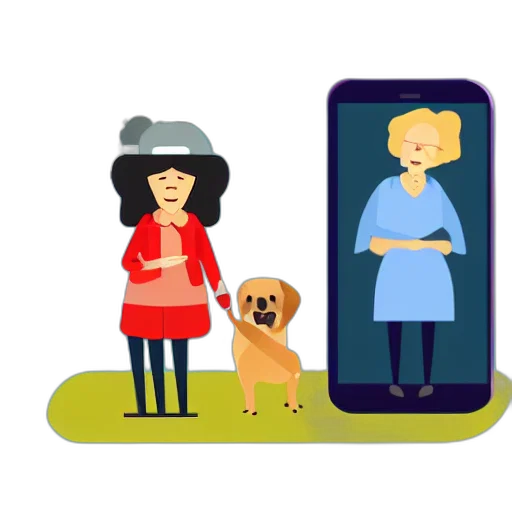 flat, design, illustration, grandma transparent PNG cut-out