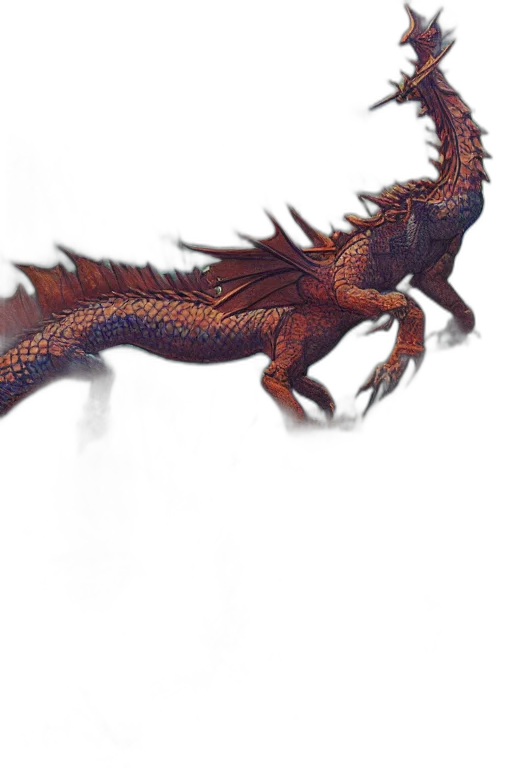dragon, creature, animal, staff transparent PNG cut-out