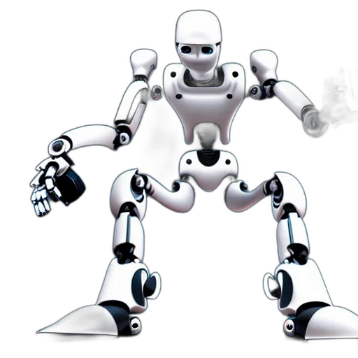 robot, staff, concept art, 3d render transparent PNG cut-out