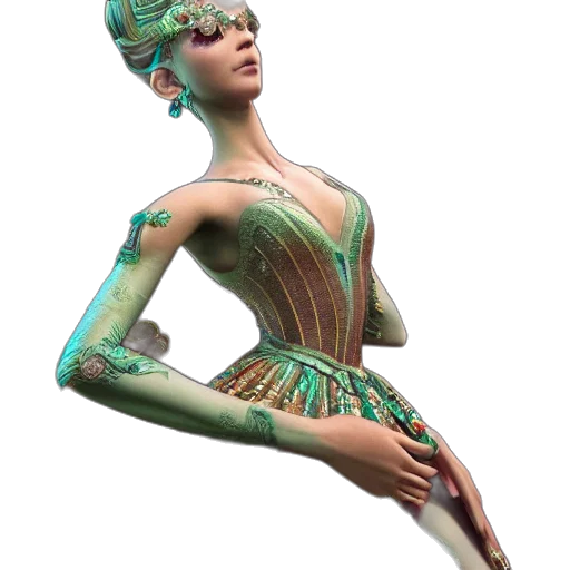 dress, jewelry, staff, robot transparent PNG cut-out