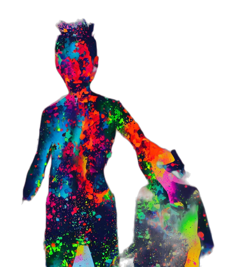 dress, mask, creature, staff transparent PNG cut-out