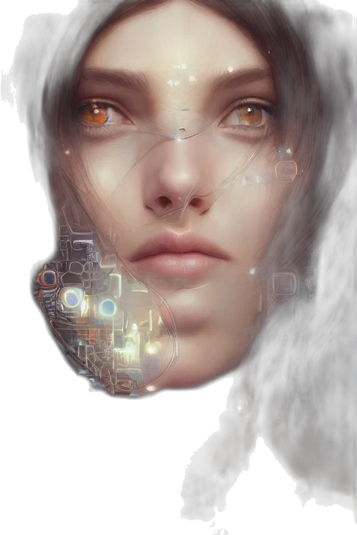 robot, face, mask, cyberpunk transparent PNG cut-out