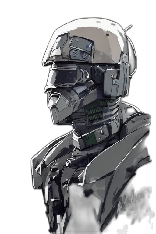 robot, face, mask, concept art transparent PNG cut-out