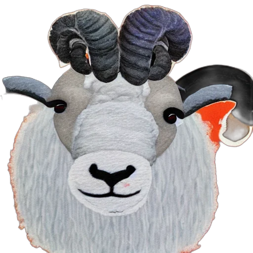 hat, animal, 3d render, portrait transparent PNG cut-out