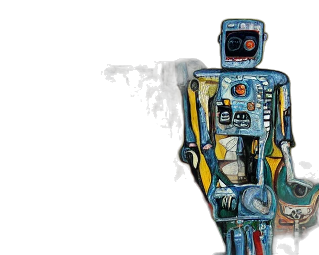 robot, concept art, cyberpunk, comic book art transparent PNG cut-out