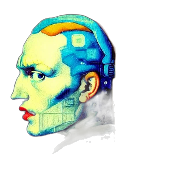 robot, face, mask, cyberpunk transparent PNG cut-out