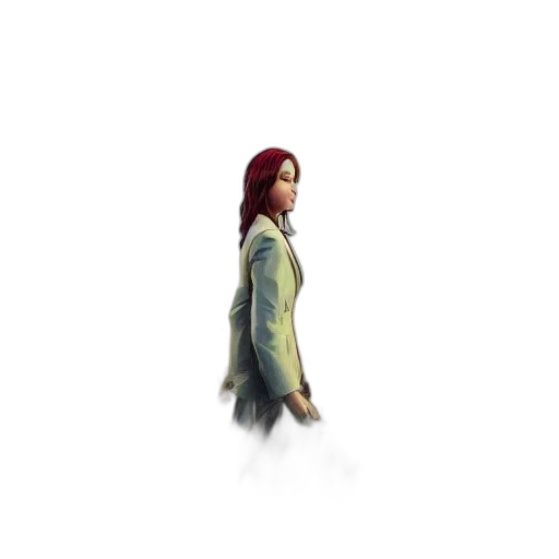 jacket, dress, staff, robot transparent PNG cut-out