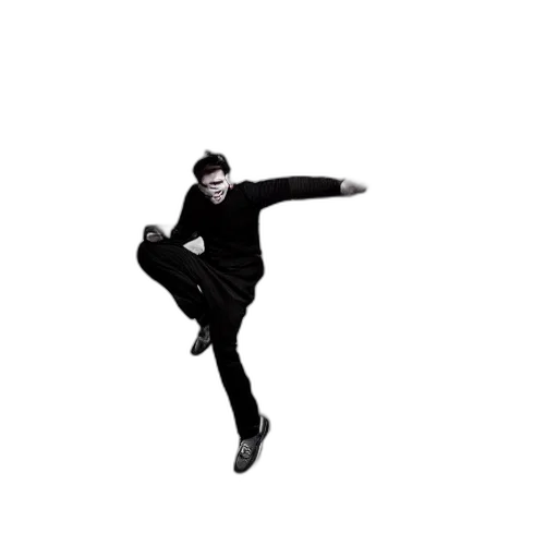 staff, photorealistic, man, jumping transparent PNG cut-out