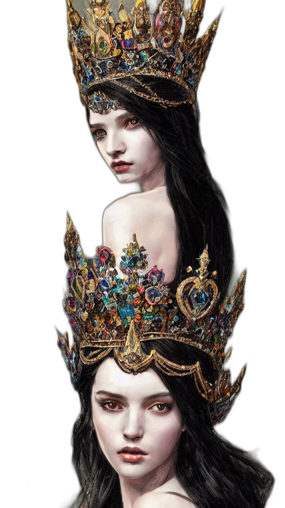 crown, jewelry, dress, fantasy art transparent PNG cut-out