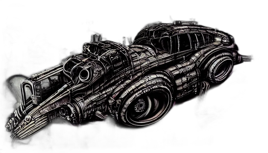 car, weapon, concept art, comic book art transparent PNG cut-out
