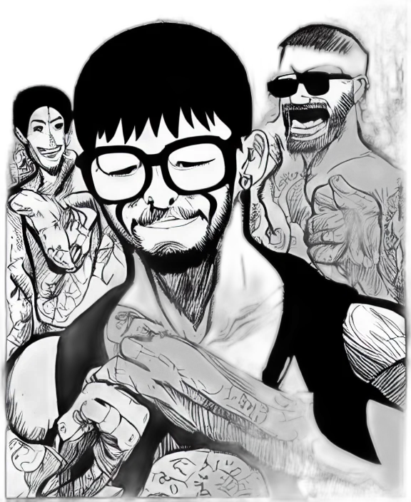 cartoon, comic book art, anime, pencil sketch transparent PNG cut-out