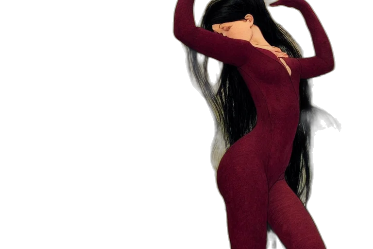 hair, dress, 3d render, concept art transparent PNG cut-out