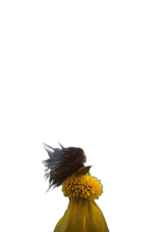 hair, dress, animal, staff transparent PNG cut-out