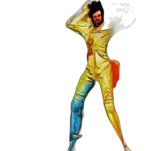 jacket, hair, staff, sword transparent PNG cut-out