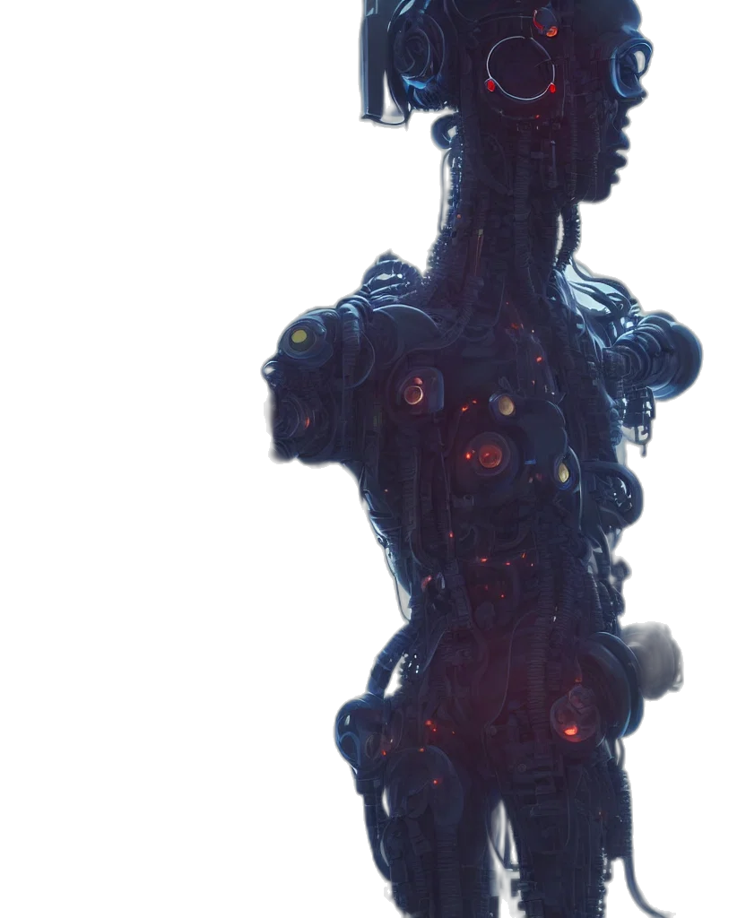 robot, creature, staff, dragon transparent PNG cut-out