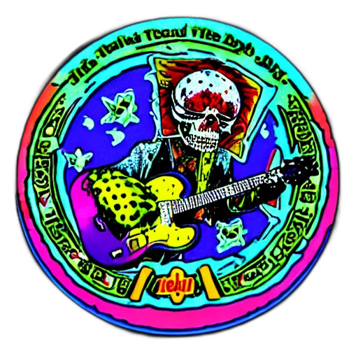 cartoon, grateful, dead, sticker transparent PNG cut-out