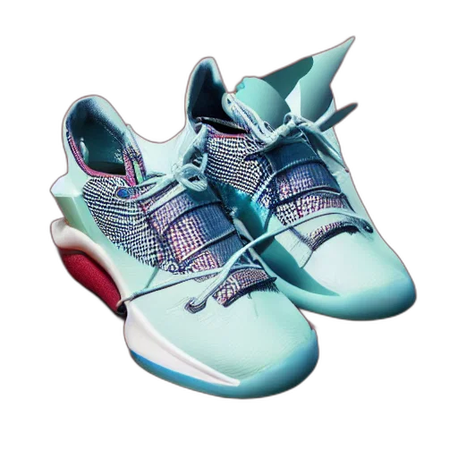 shoes, vaporwave, 3d render, concept art transparent PNG cut-out