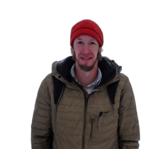 staff, hat, jacket, face transparent PNG cut-out